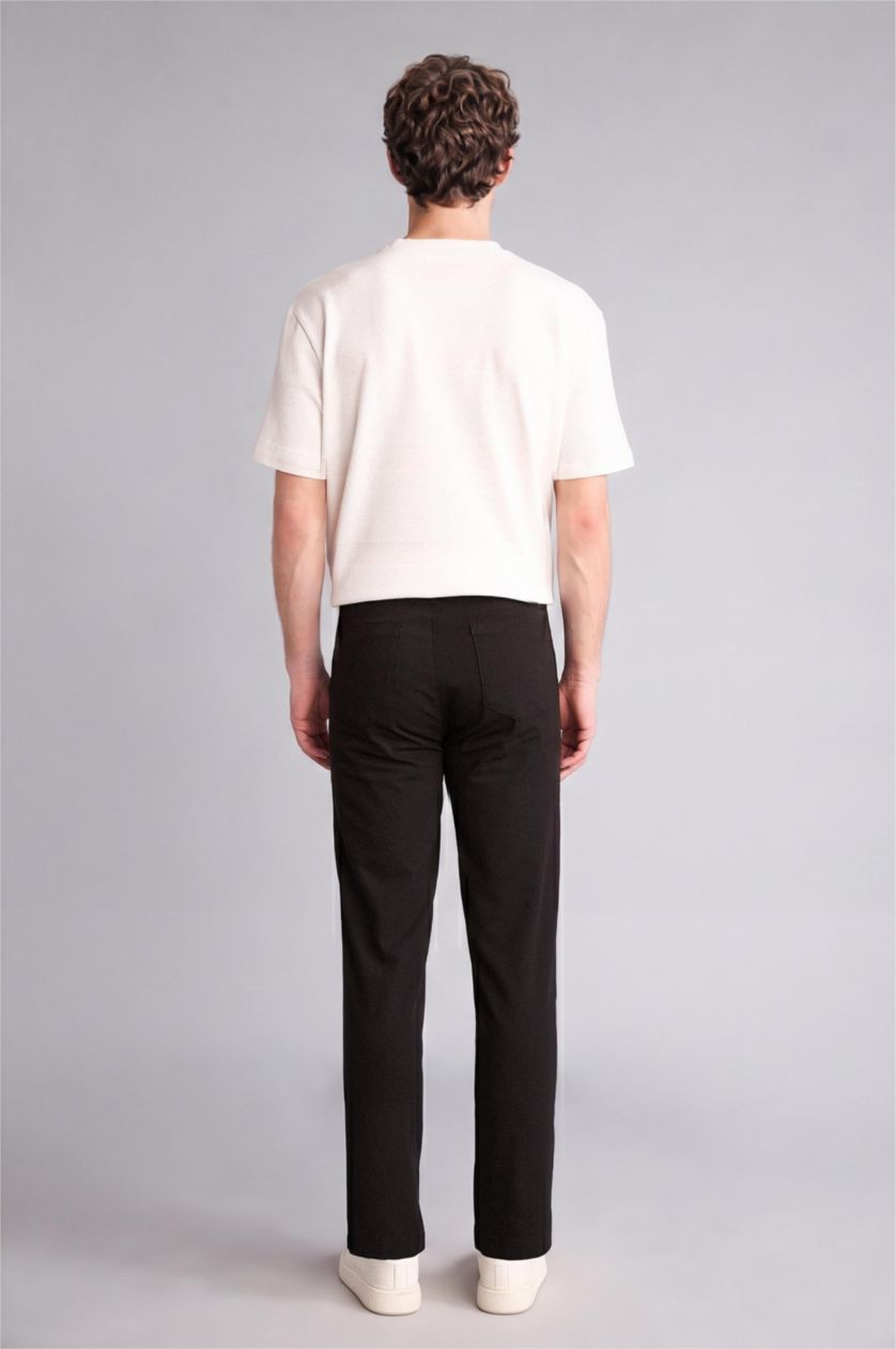 Erkek Siyah Tapered Fıt Pantolon