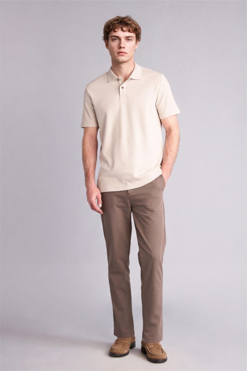 Erkek Açık Kahve Tapered Fıt Pantolon