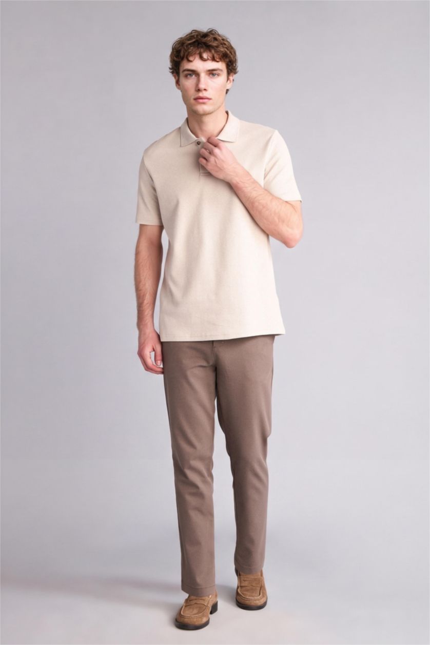 Erkek Açık Kahve Tapered Fıt Pantolon