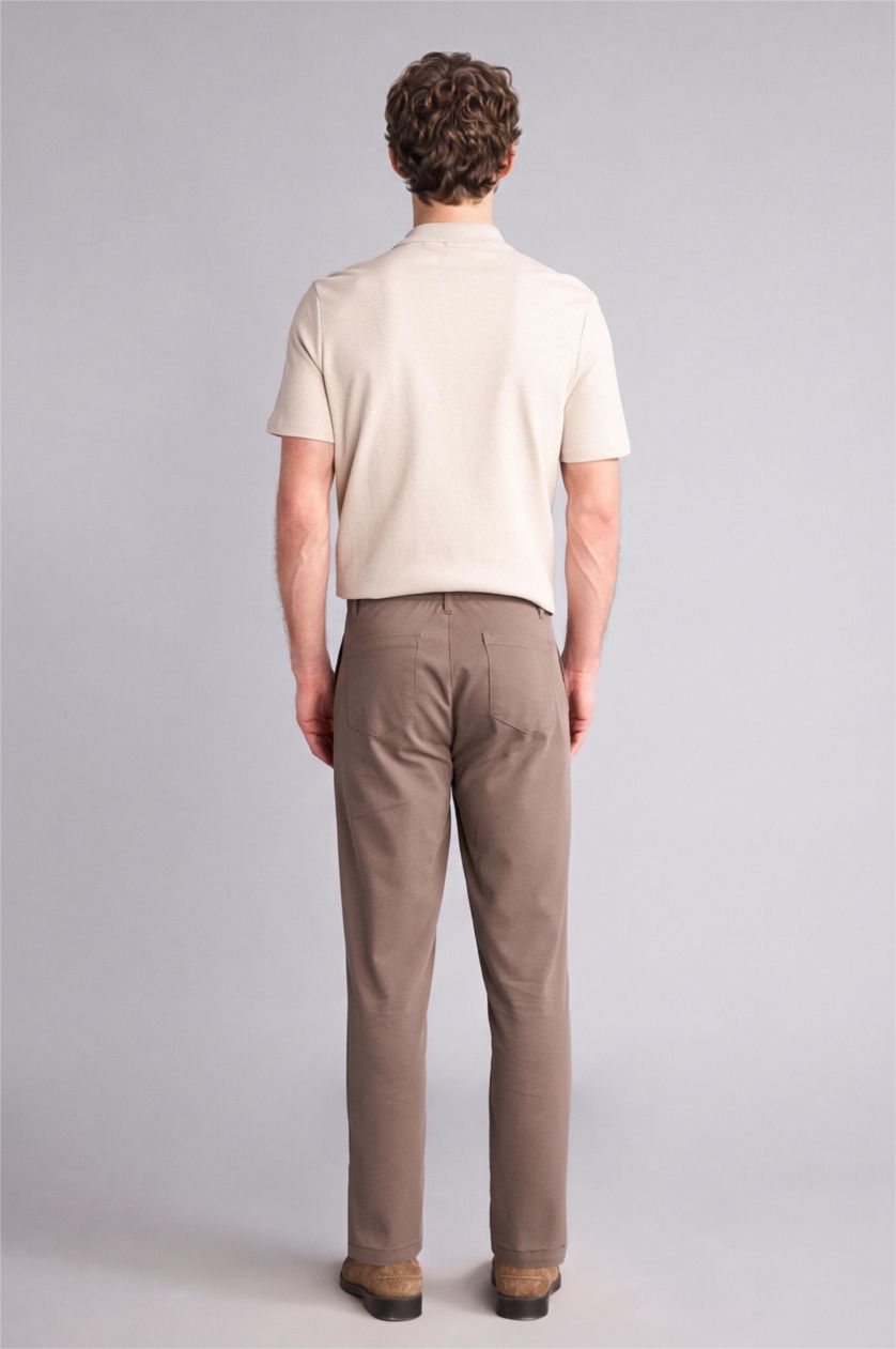 Erkek Açık Kahve Tapered Fıt Pantolon