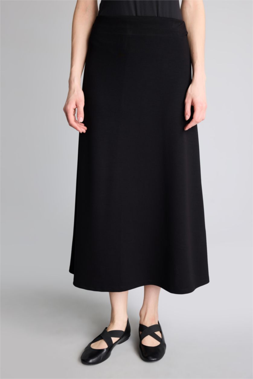 Kadın Siyah A Kesim Modal Etek