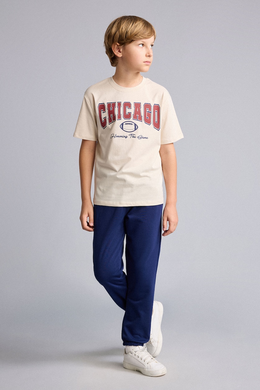 BOYS & TEENS Sand Boy 2 piece Regular Fit Printed T-shirt and Jogger Sweatpants Set