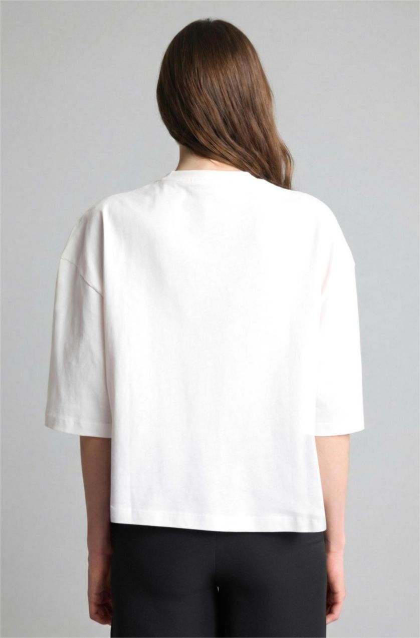 Woman Ecru Boxy Fit Short Sleeve Tunic