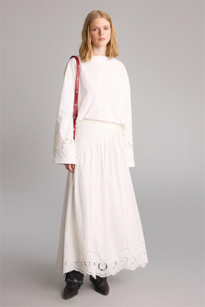Women Ecru Relax Fit Long Sleeve Tunic