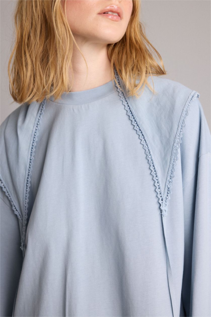 WOMAN Blue Regular Fit Long Sleeve Tunic