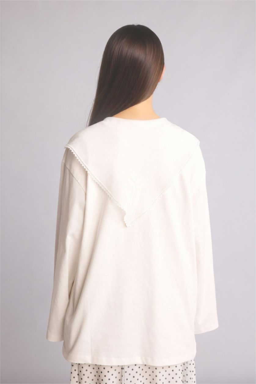 Woman Ecru Regular Fit Long Sleeve Tunic