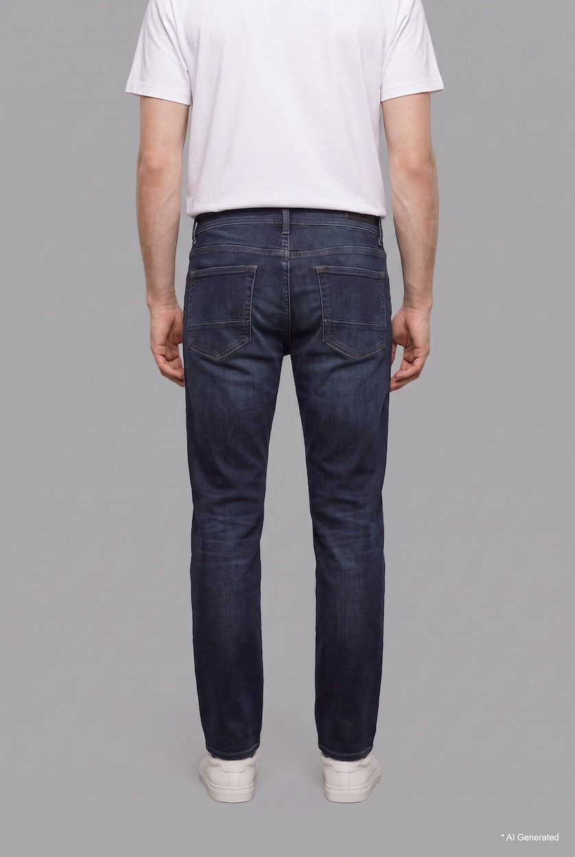 Erkek Mavi Siyah Sergio Regular Fıt Jean
