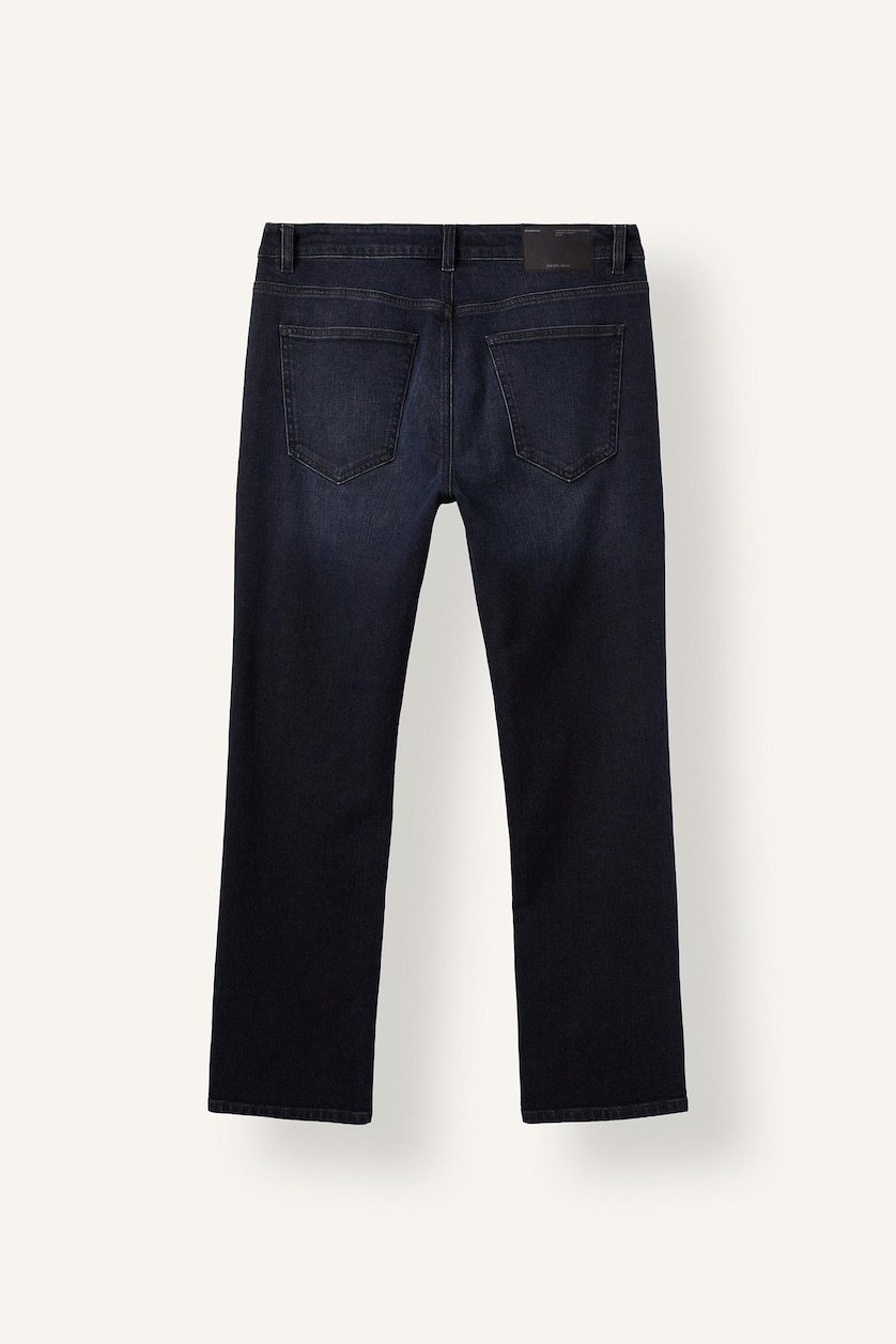 MAN Blue Black Sergio Regular Fit Normal Waist Straight Leg Trousers