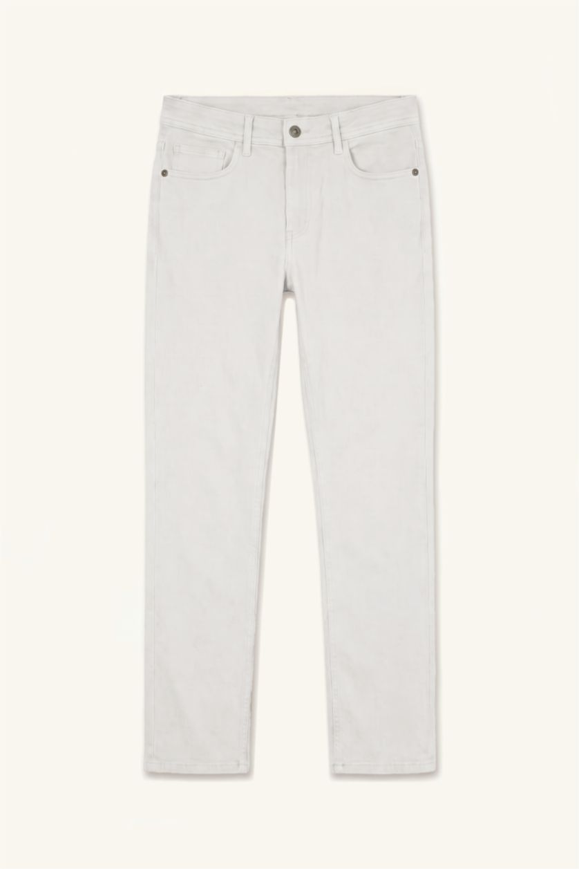 Erkek Ekru Tapered Fit Pantolon
