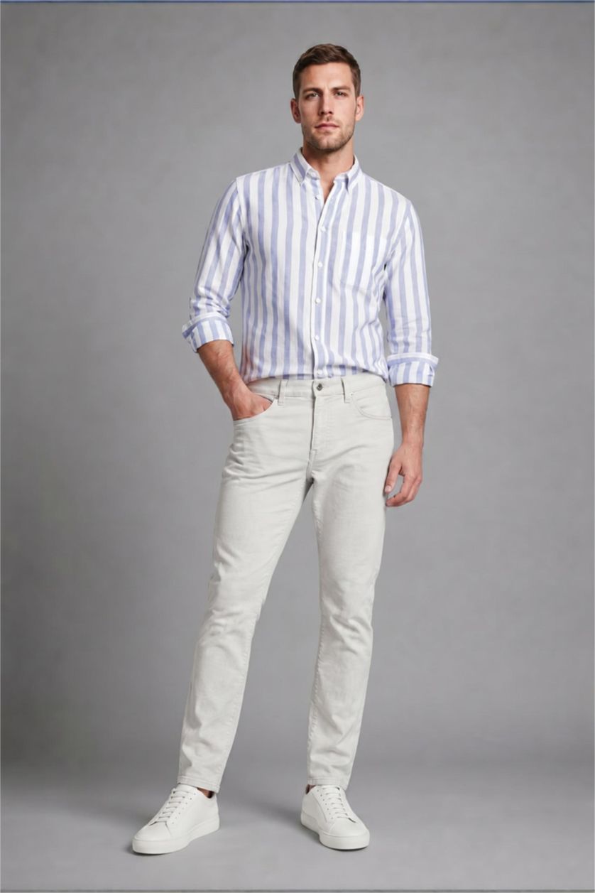 MAN Ecru Tapered Fit Trousers