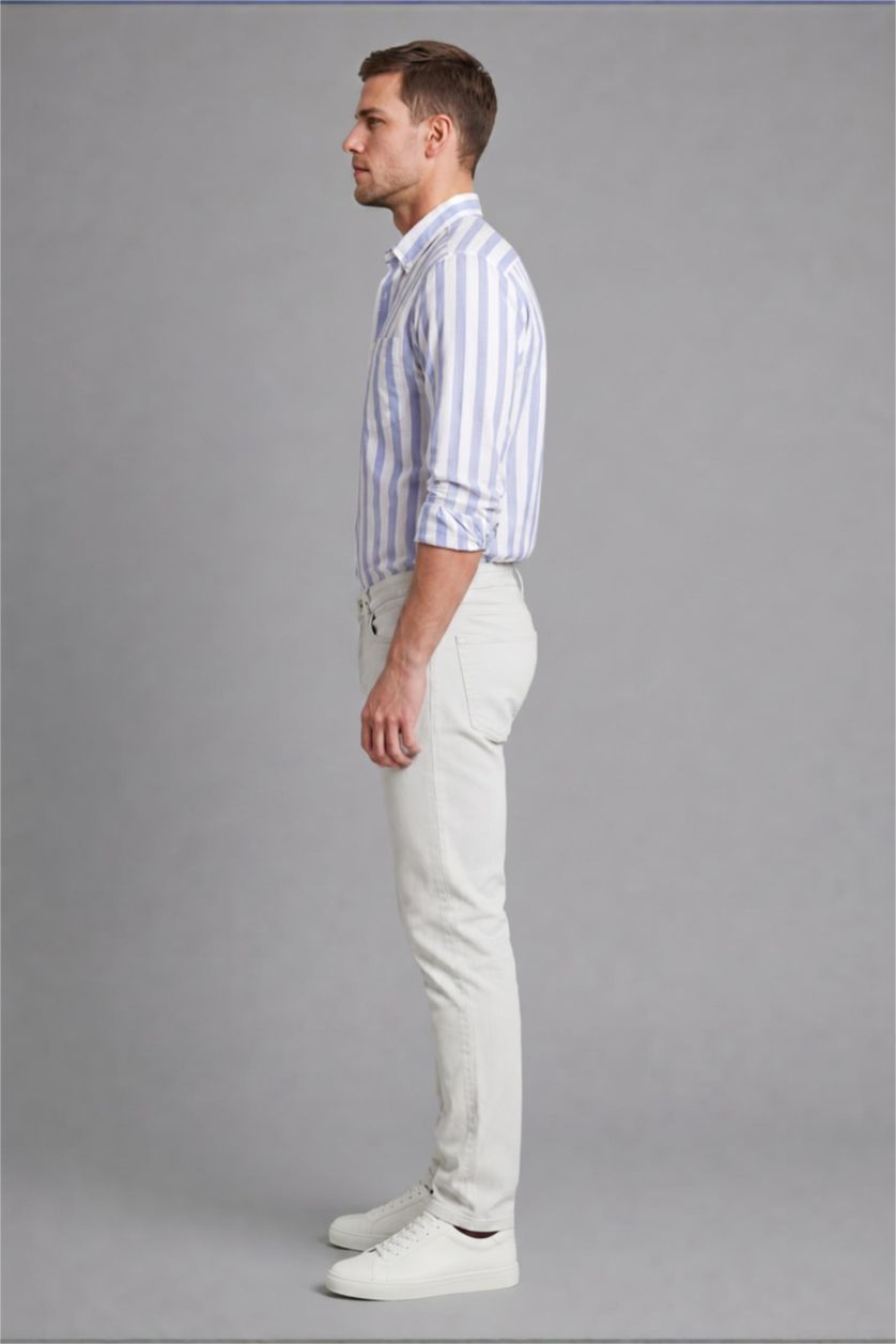 MAN Ecru Tapered Fit Trousers