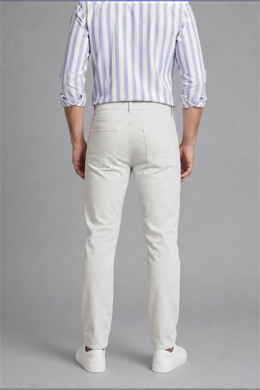 MAN Ecru Tapered Fit Trousers