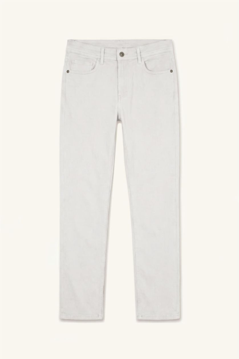 MAN Ecru Tapered Fit Trousers