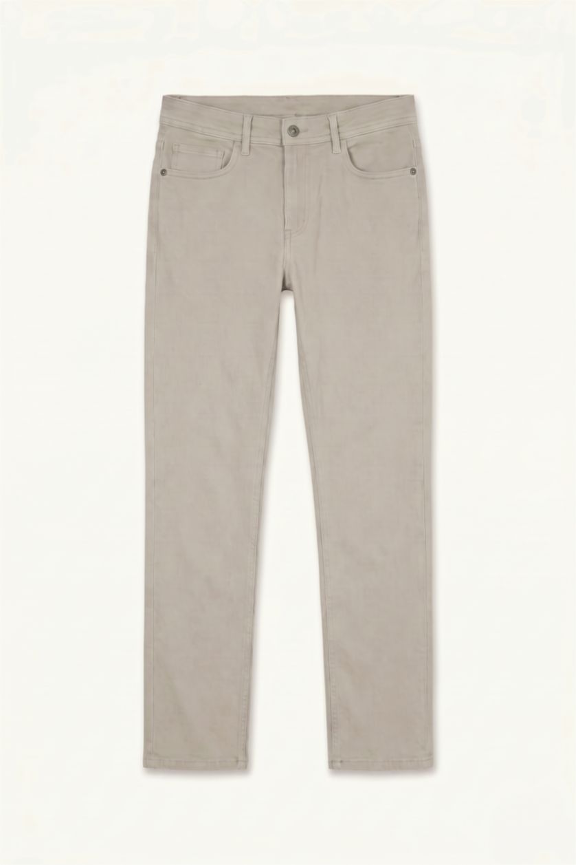 Men Light Khaki Tapered Fit Trousers