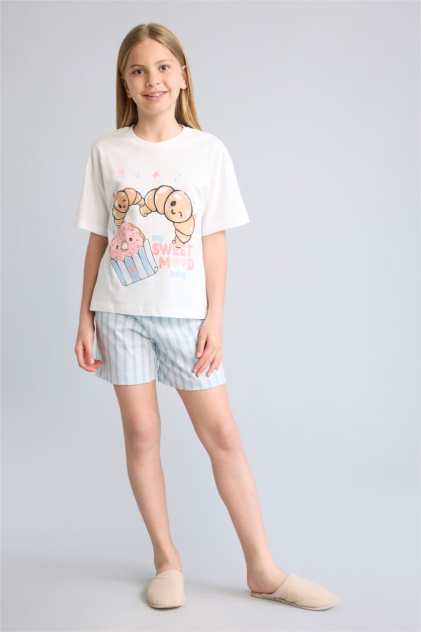 Young Girls - Teen Girls White 2 piece Regular Fit Knitted Pyjamas