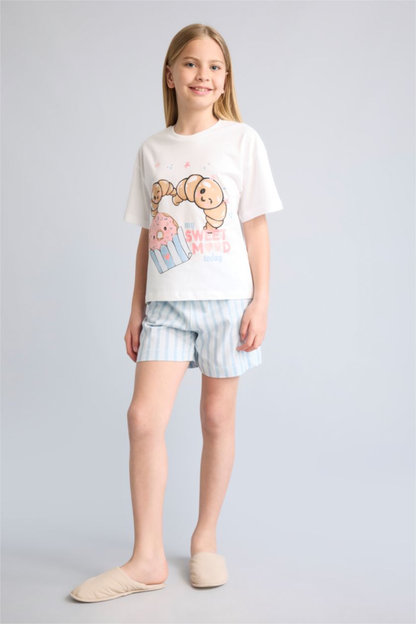 Young Girls - Teen Girls White 2 piece Regular Fit Knitted Pyjamas