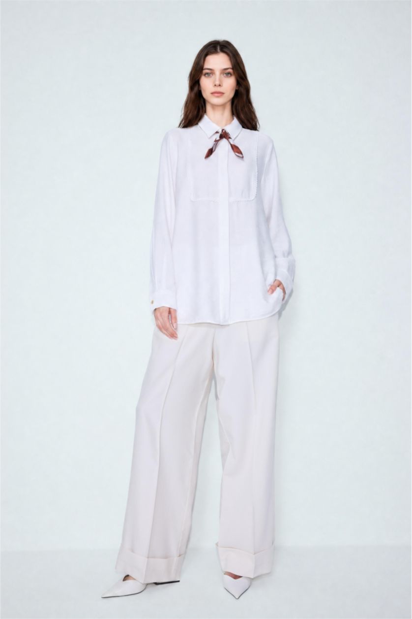 Women Ecru Trousers