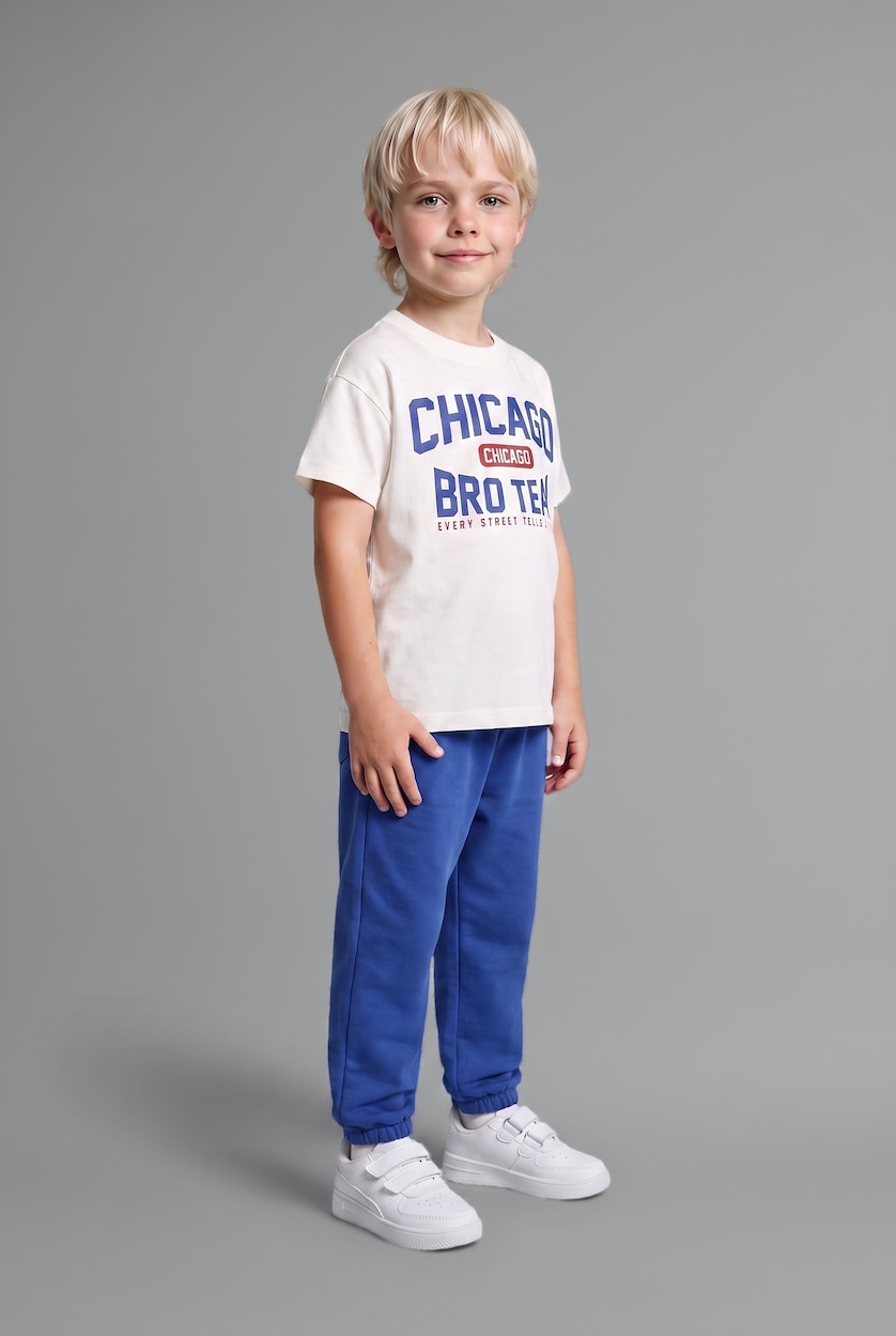 BABY BOY Ecru Baby Boy University Print 2 Piece Set