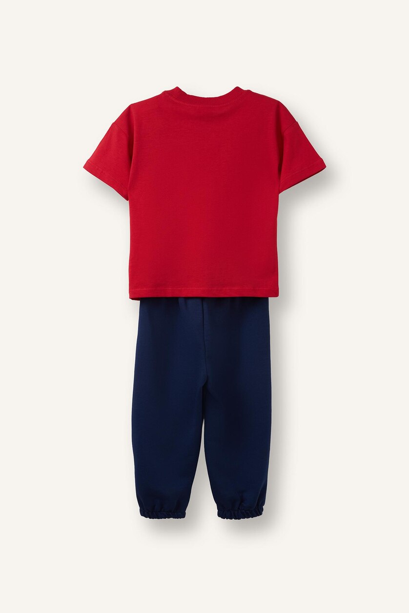 BABY BOY Red Boy 2 piece 100% Cotton Regular Fit T-shirt and Sweatpants Set