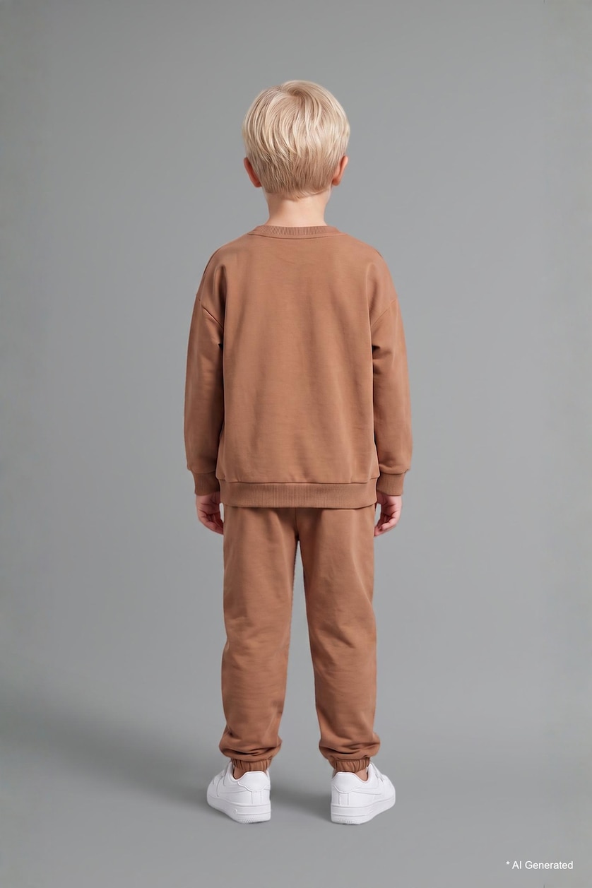 Baby Boys Beige Baby Boy Sweatshirt Sweatpants 2 Piece Set Baby Boys