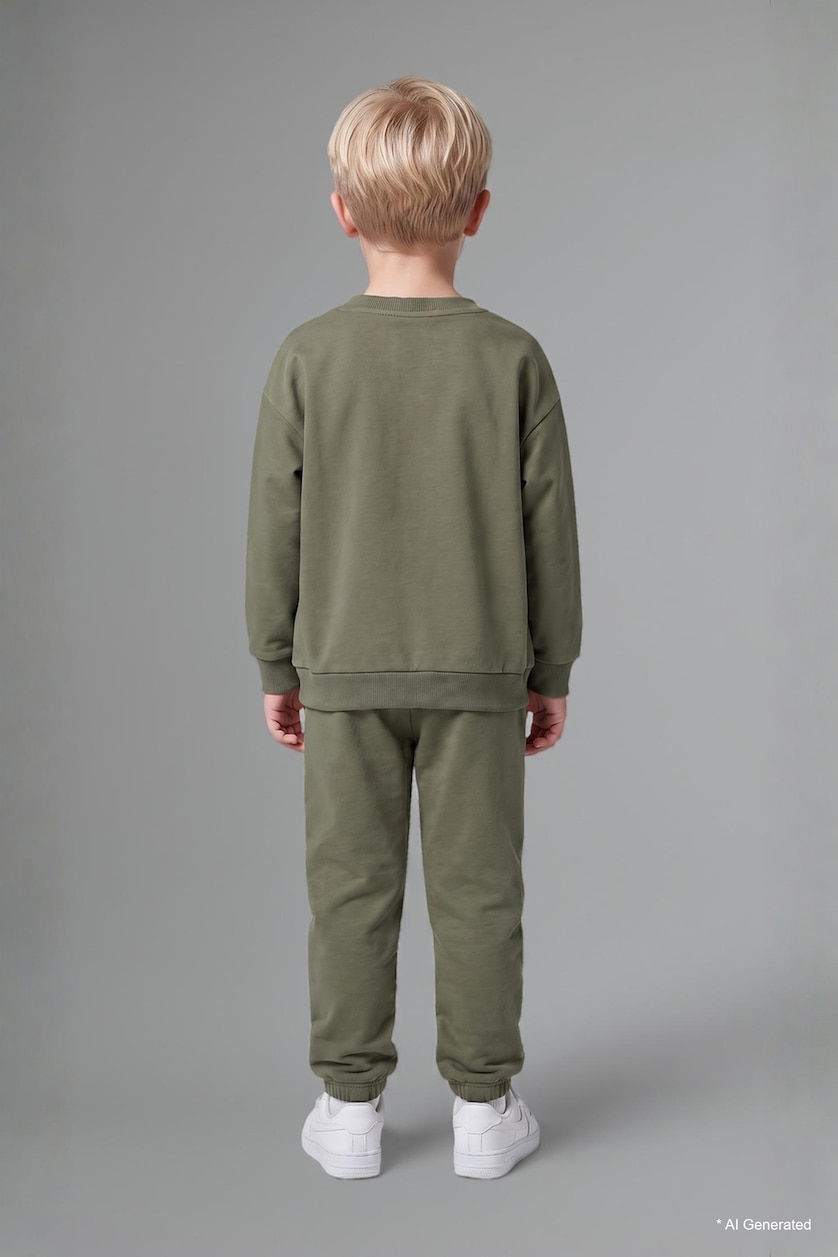 Baby Boys Khaki Baby Boy Sweatshirt Sweatpants 2 Piece Set