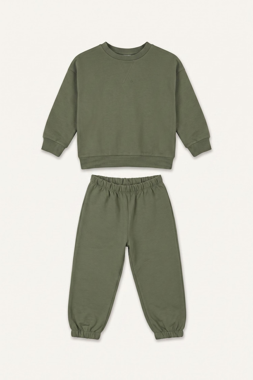 Baby Boys Khaki Baby Boy Sweatshirt Sweatpants 2 Piece Set