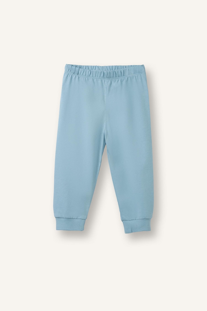 Erkek Bebek Mavi 2'Li Baskılı Pijama Takımı Erkek Bebek