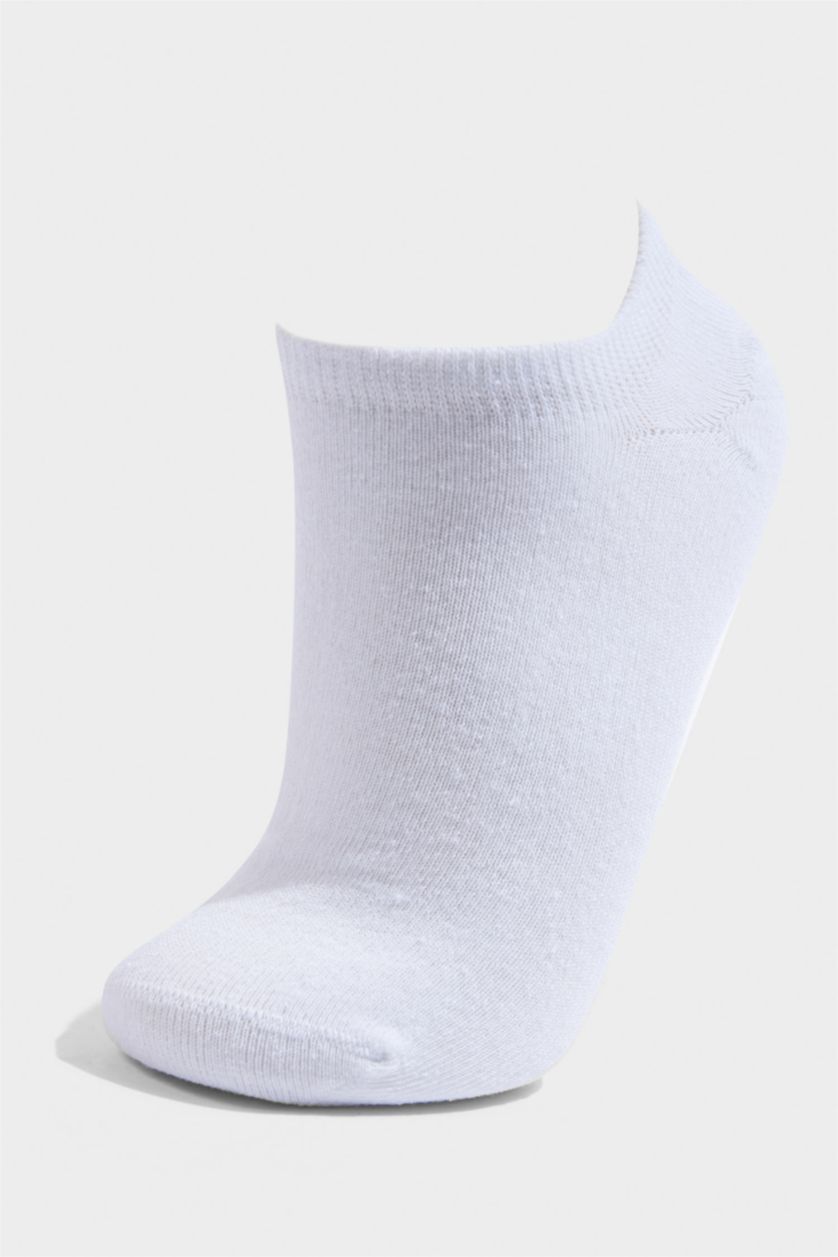 Erkek Beyaz Erkek Dikişsiz 7'li Sneaker Çorap