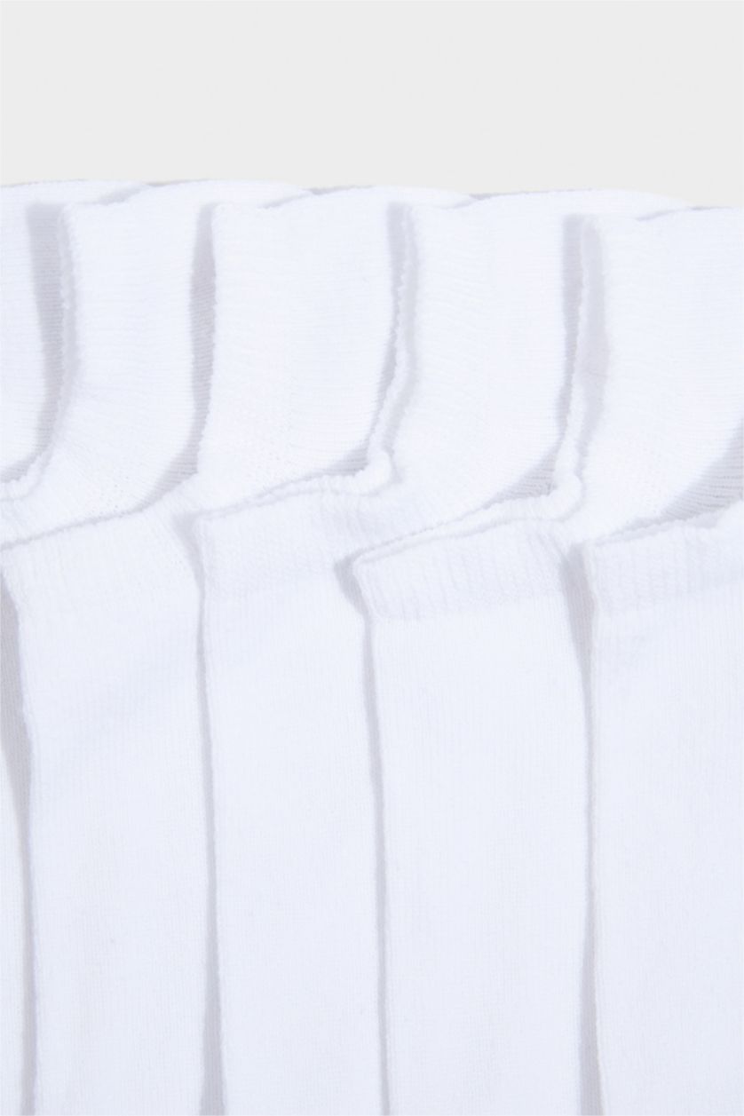 Erkek Beyaz Erkek Dikişsiz 7'li Sneaker Çorap