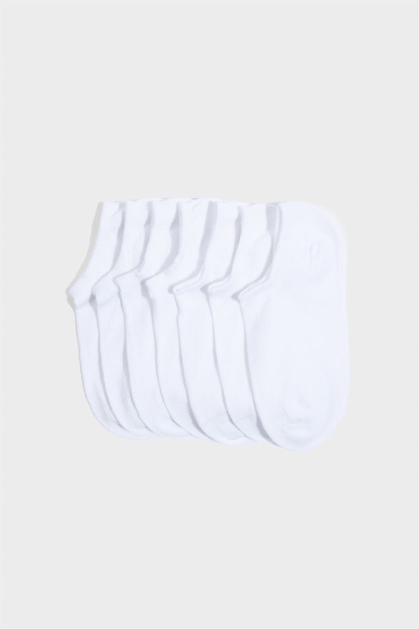 Kadın Beyaz Kadın Dikişsiz 7'li Sneaker Çorap