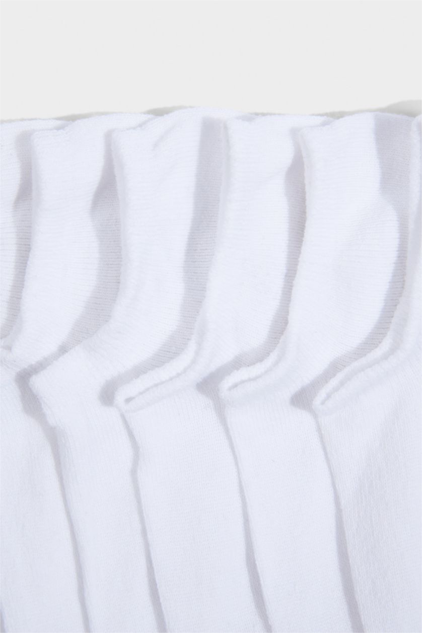 Kadın Beyaz Kadın Dikişsiz 7'li Sneaker Çorap