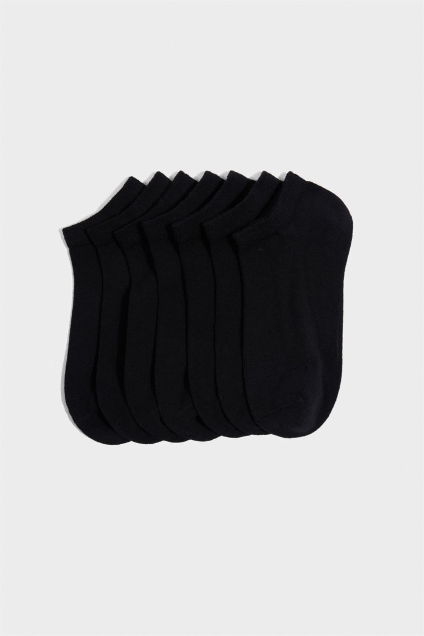 Kadın Siyah Kadın Dikişsiz 7'li Patik Çorap