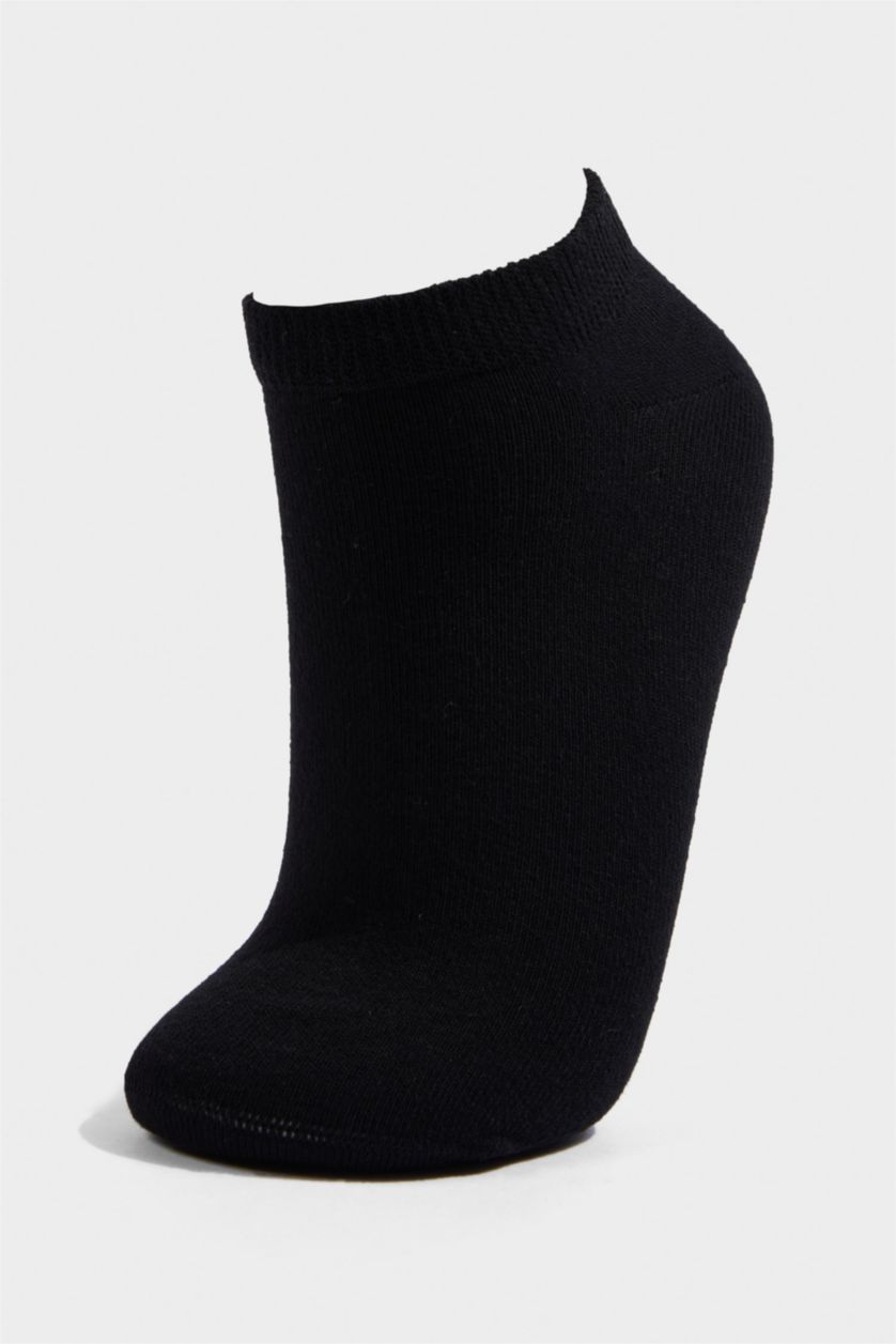 Kadın Siyah Kadın Dikişsiz 7'li Patik Çorap
