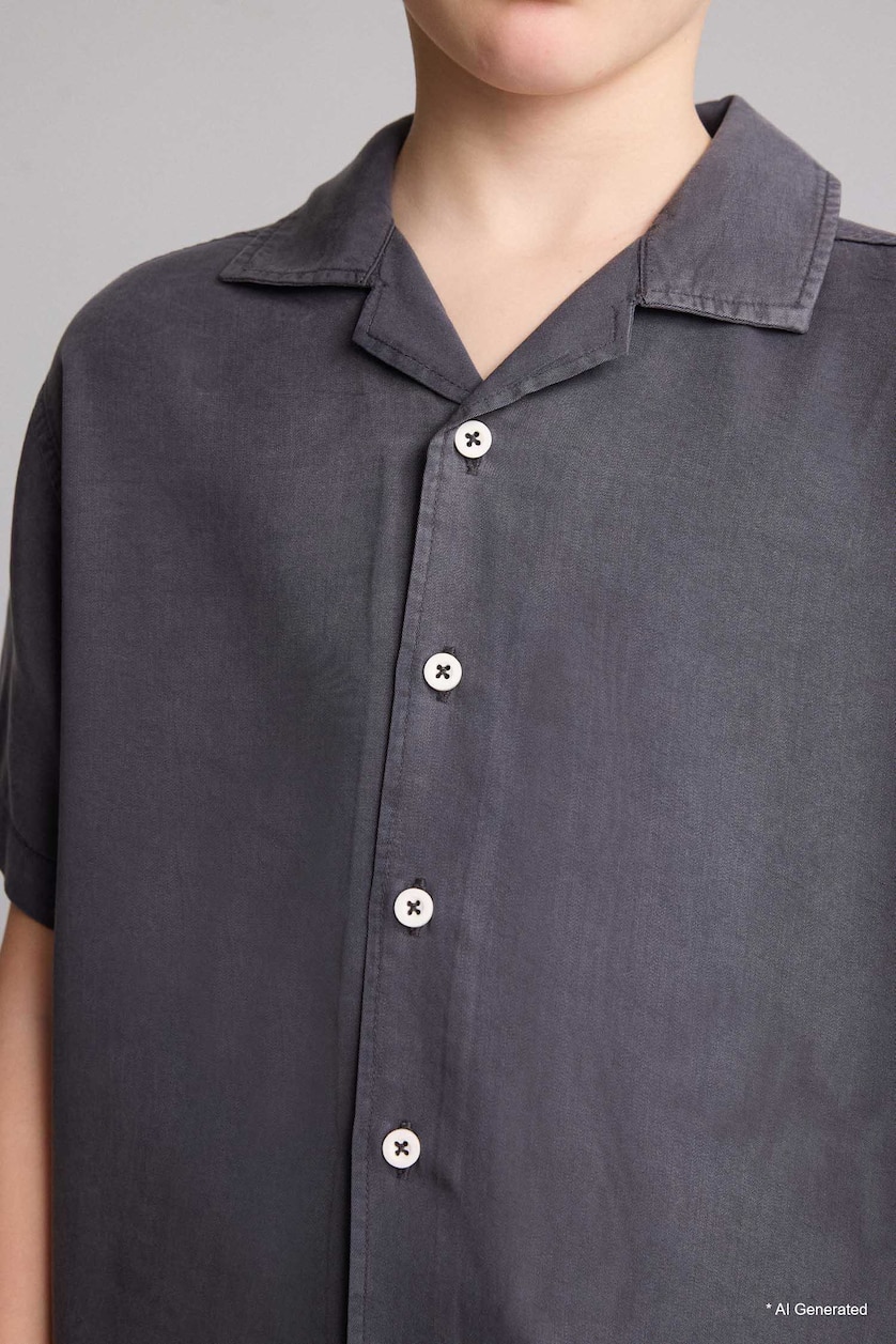 Young Boys - Teen Boys Anthracite Boy Regular Fit Short Sleeve Shirt
