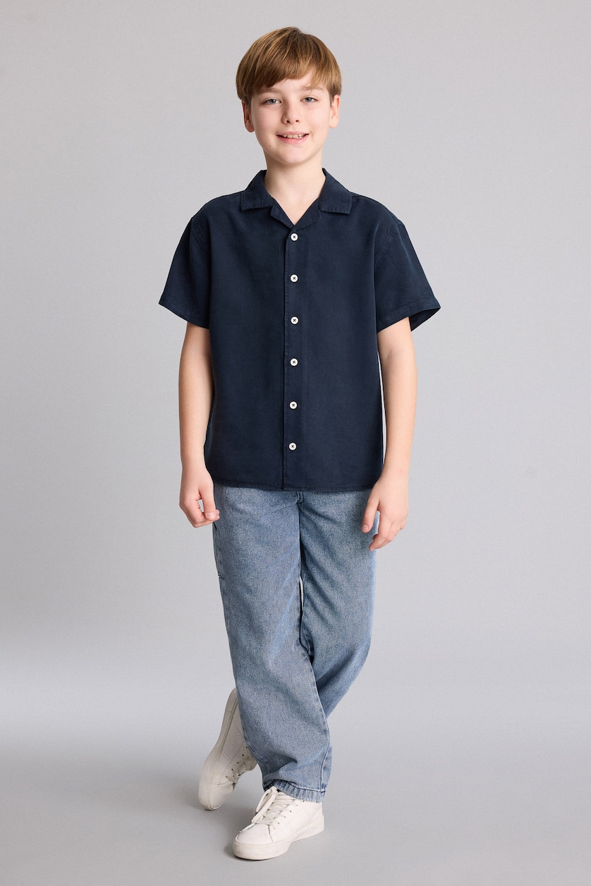 Young Boys - Teen Boys NAVY Man Regular Fit Short Sleeve Shirt
