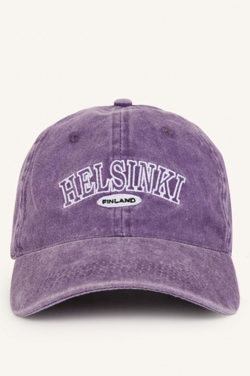 Men Purple Man Cotton Embroidered Hat