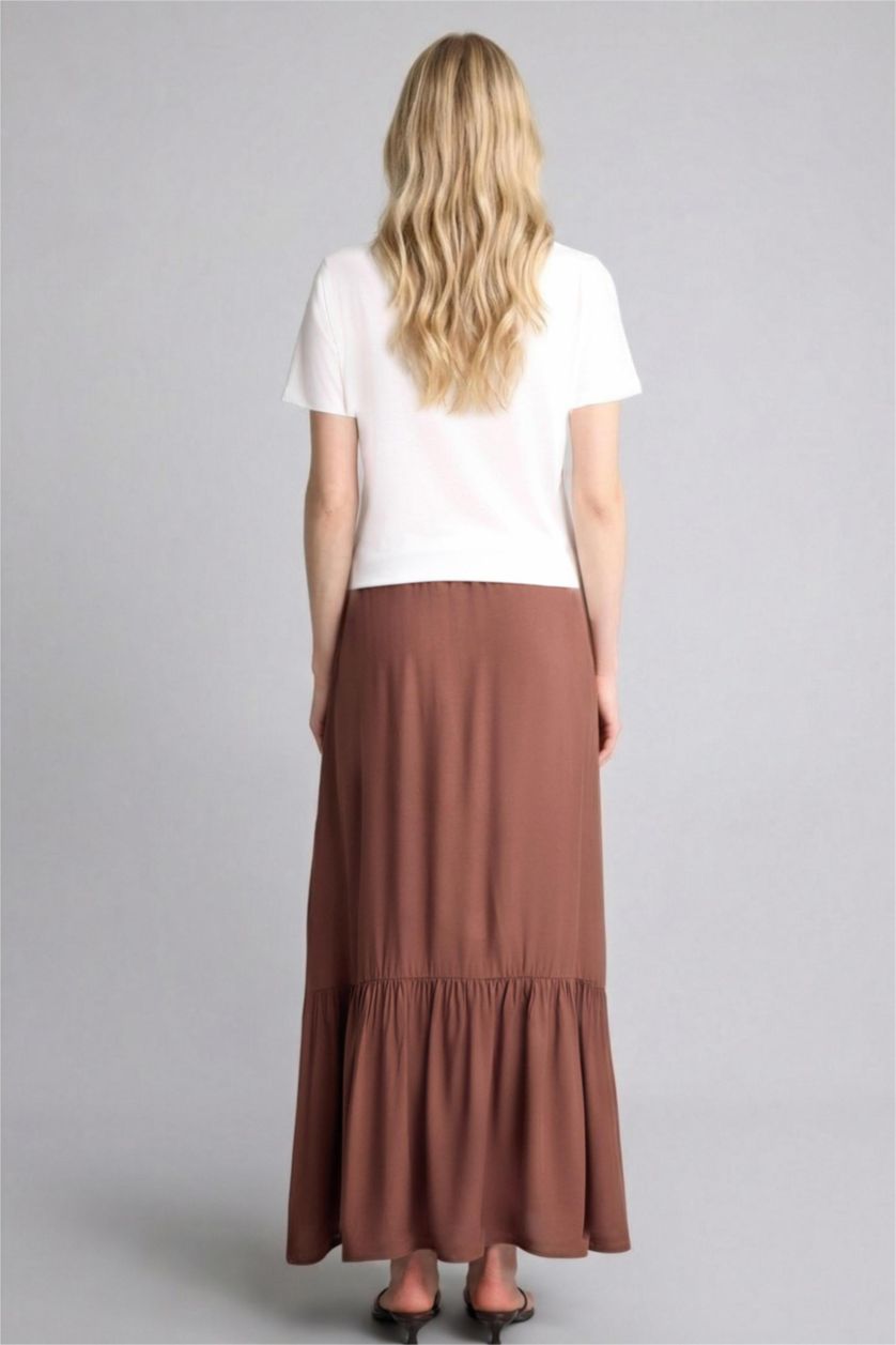Kadın Kahve A Kesim Maxi Etek
