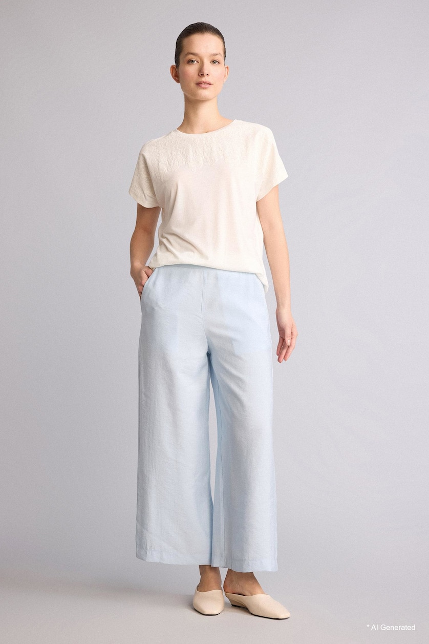 Women Light Blue Regular Fit modal Trousers