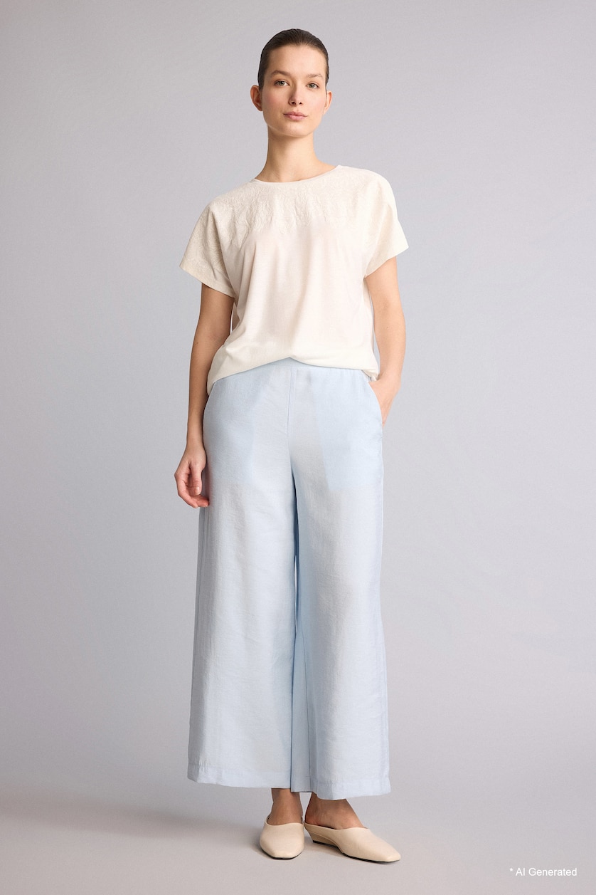 Women Light Blue Regular Fit modal Trousers