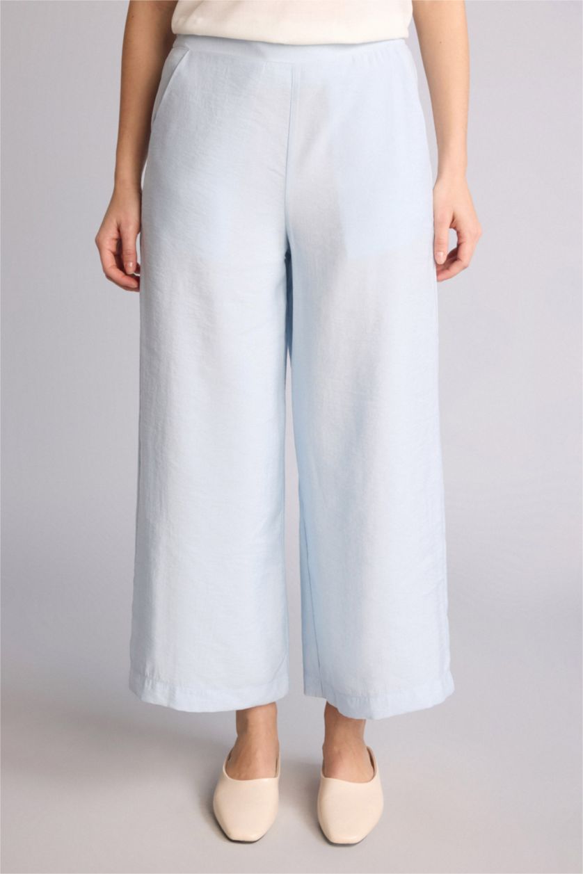 Kadın Açık Mavi Regular Fit Modal Pantolon