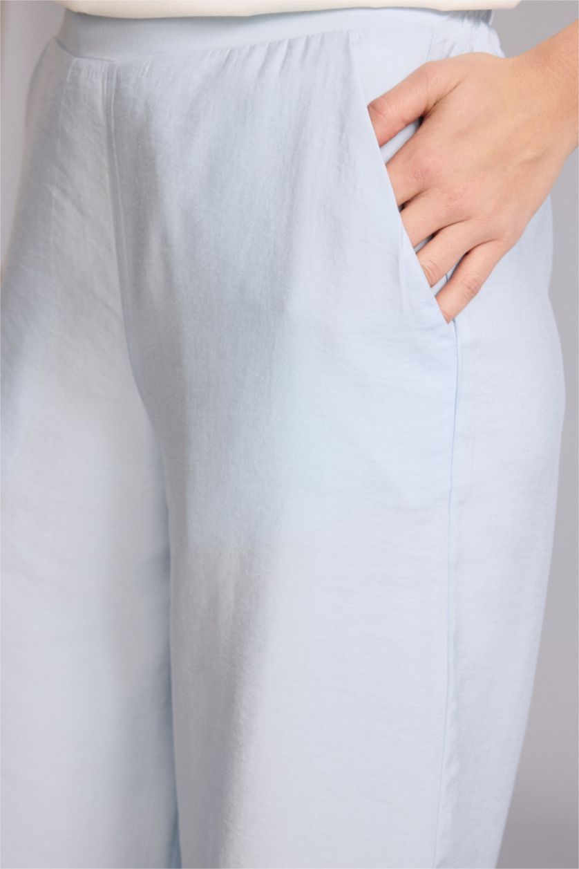 Kadın Açık Mavi Regular Fit Modal Pantolon