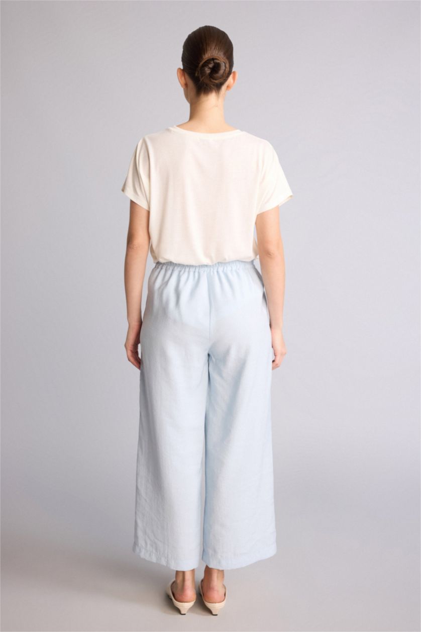 Kadın Açık Mavi Regular Fit Modal Pantolon