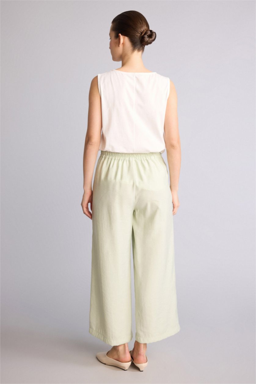 Kadın Açık Yeşil Regular Fit Modal Pantolon