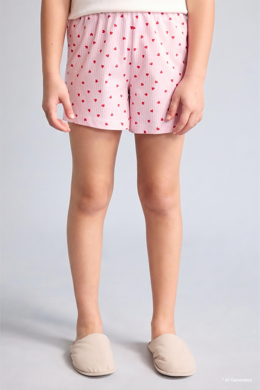 Girls & Teens Ecru Girl Regular Fit Ribbed T 2 Piece Pyjama Set