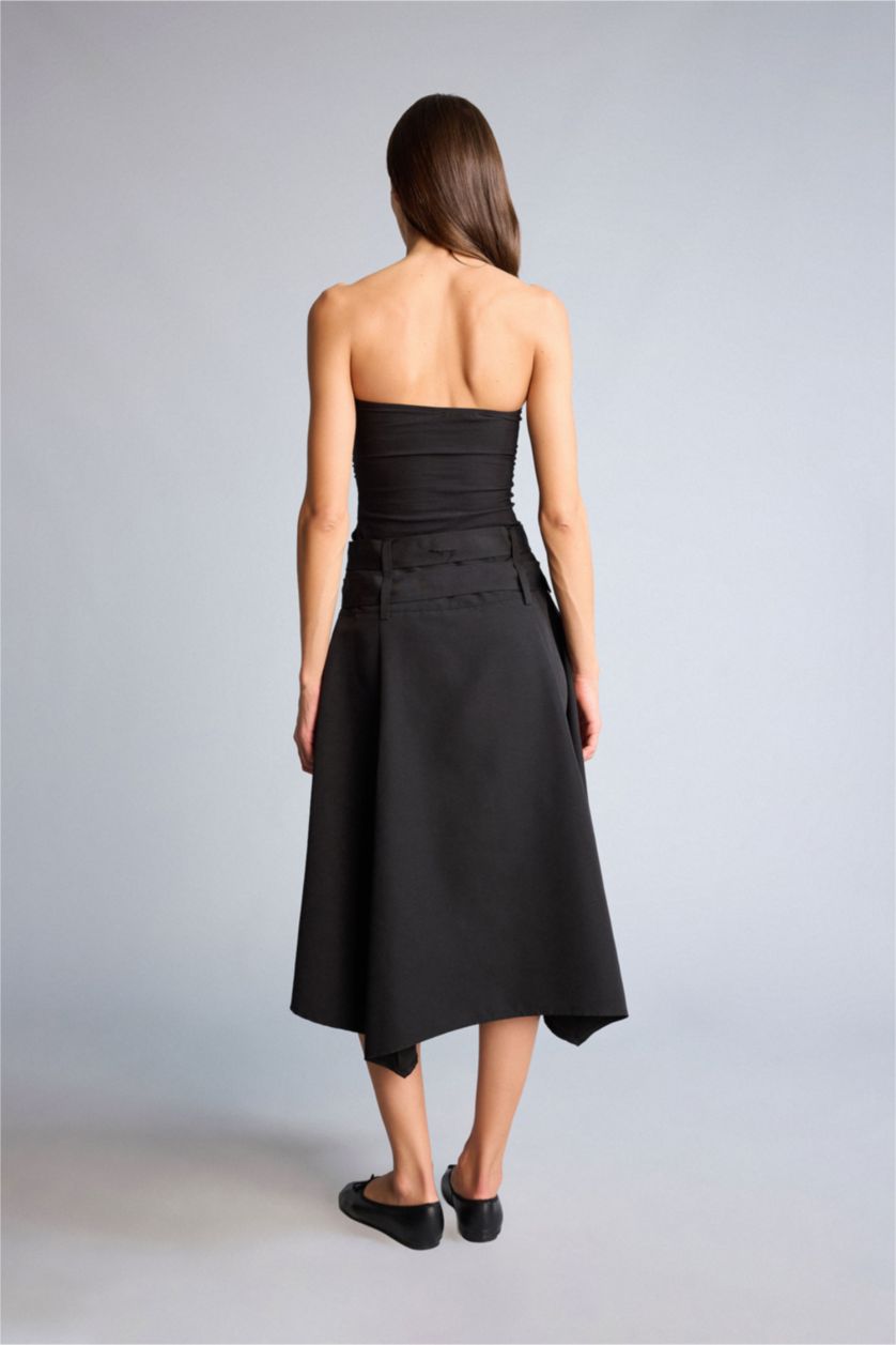 Woman Black High Waist Skirt