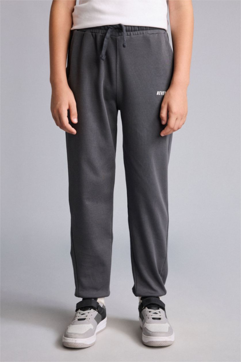 Erkek Çocuk - Genç Erkek Antrasit Baskılı Oversize Pantolon Erkek Çocuk