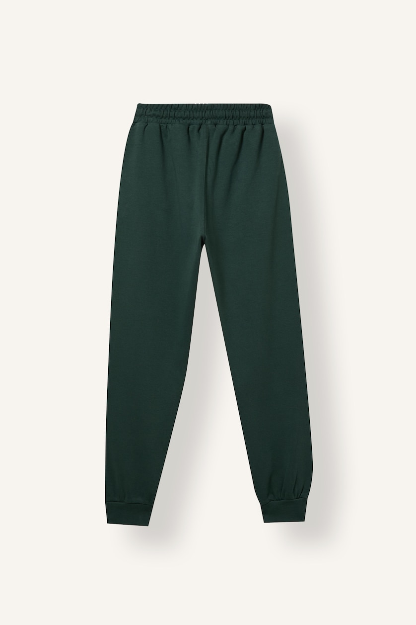 Young Boys - Teen Boys Dark Green Oversize Fit Slogan Print Sweatpants