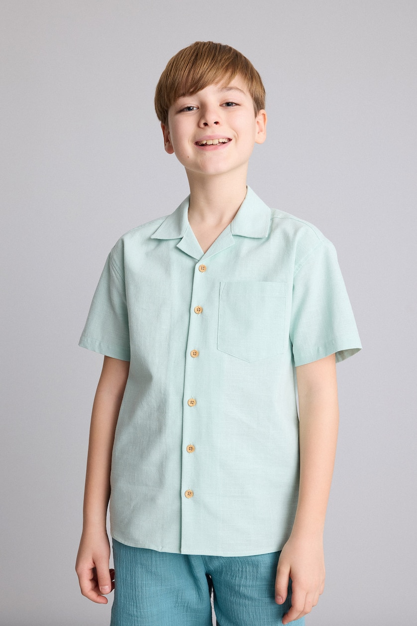 BOYS & TEENS Mint Boy Regular Fit Short Sleeve Shirt