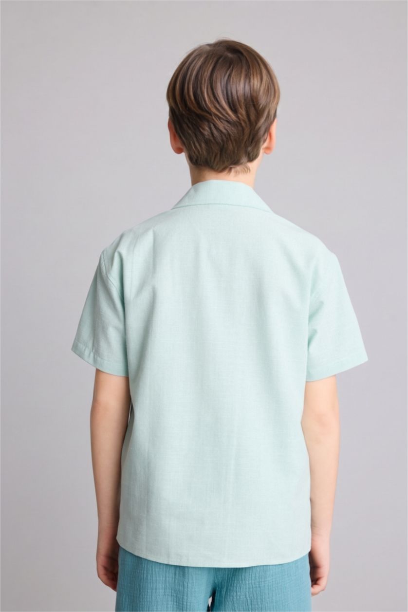 GARÇONS Bleu Chemise en popeline à manches courtes pour garçon