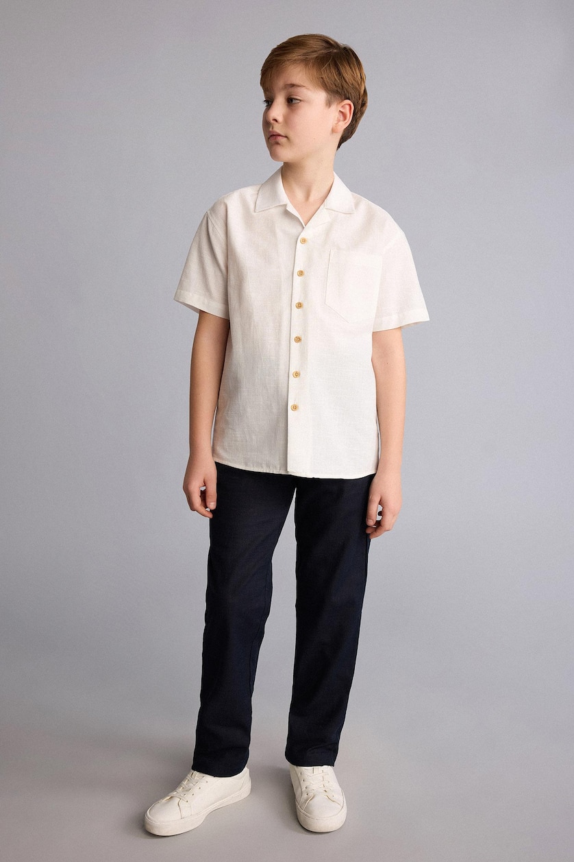 Young Boys - Teen Boys White Boy Regular Fit Short Sleeve Shirt